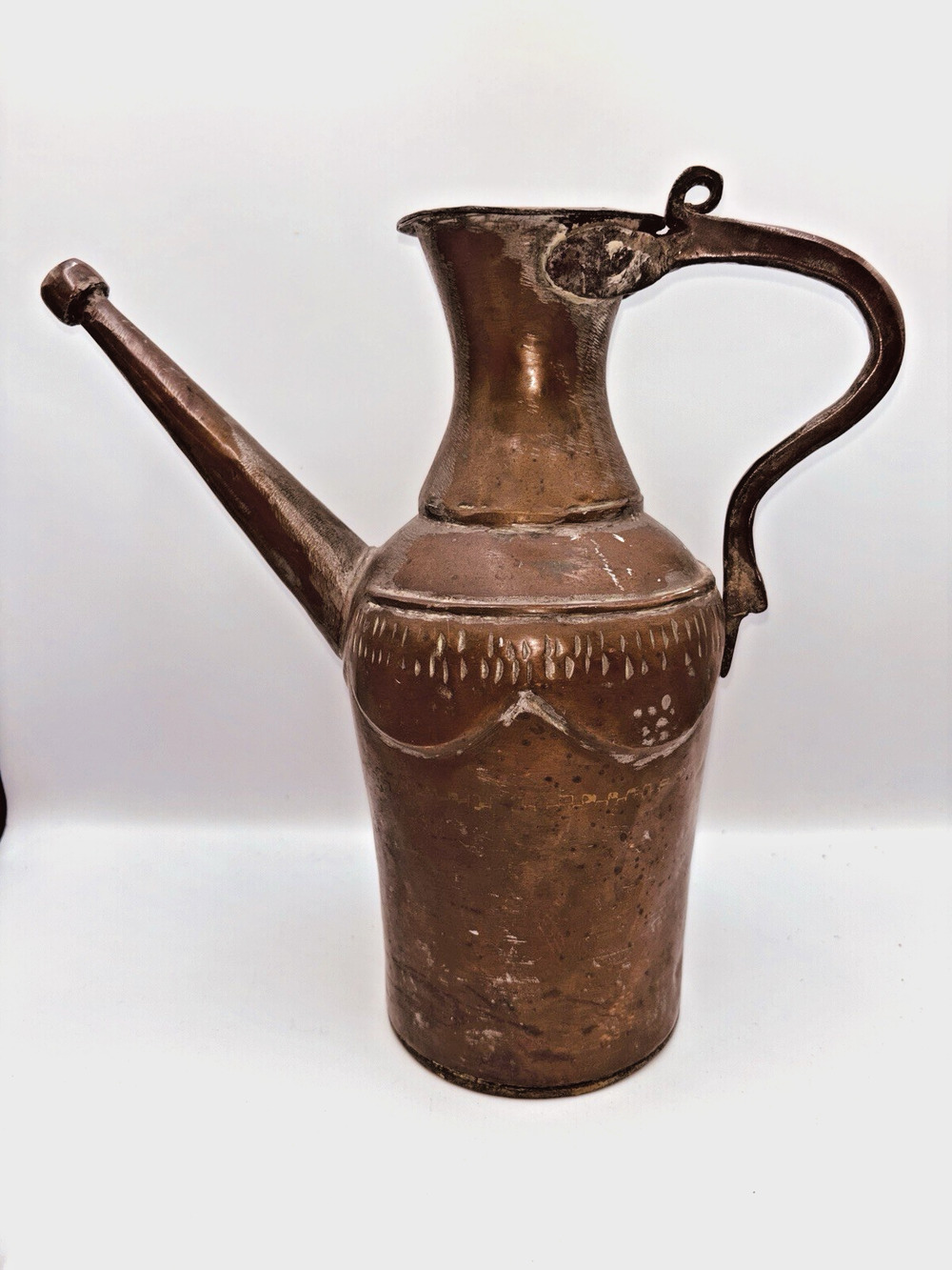 Antique Siirt ibrik Coffee Handcrafted Copper Ewer Turkey Heavy Thick Turkish